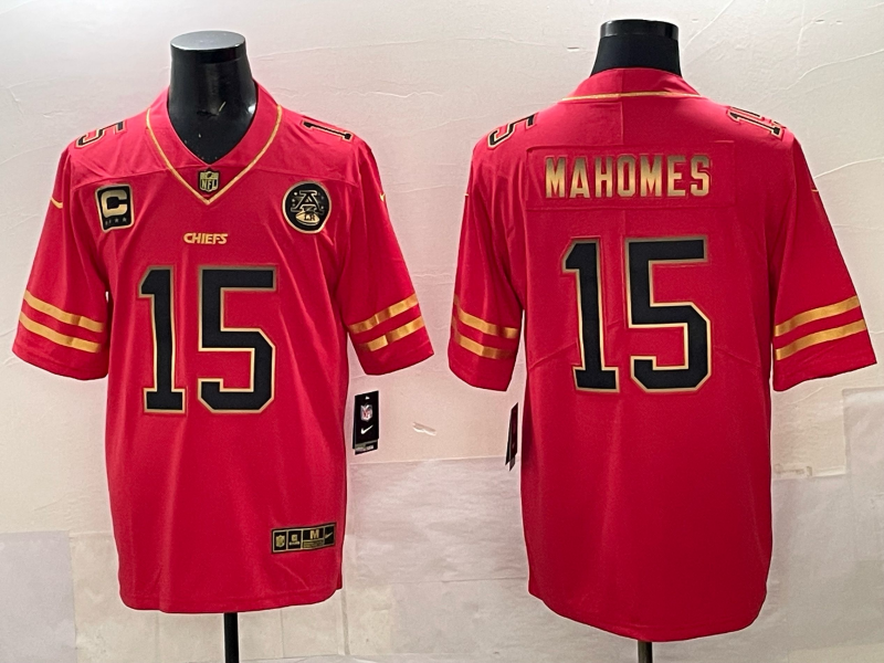 Men Kansas City Chiefs 15 Mahomes red 2025 Nike NFL jersey 0013